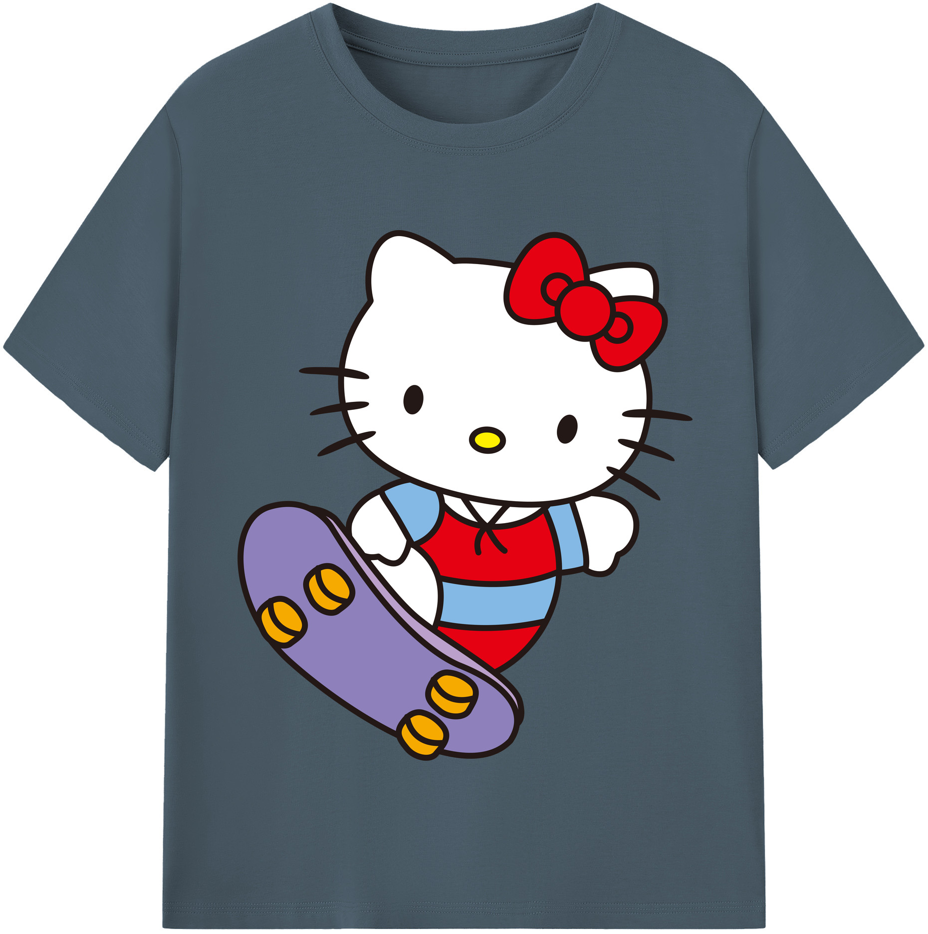 （画像用） Hello Kitty ハローキティ 綿100％半袖Tシャツ（フロントプリント）